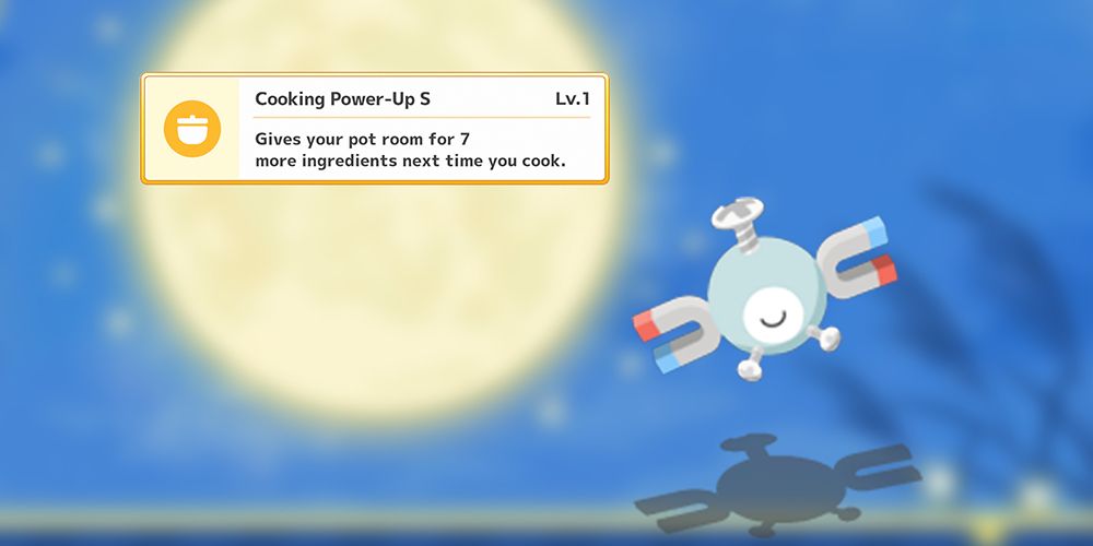 Pokemon-Schlaf-Hauptfähigkeits-Koch-Power-Up, angezeigt mit einem schlafenden Magnemit.