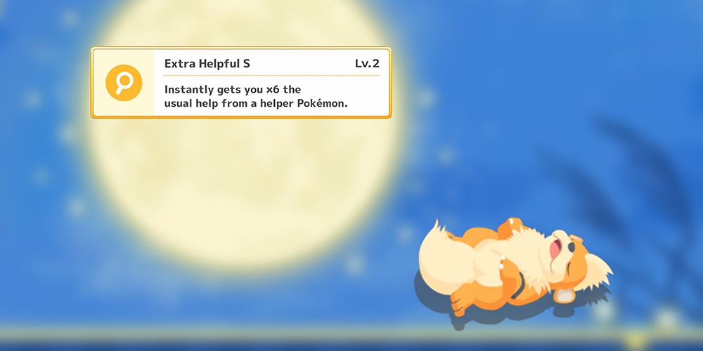 Die Hauptfertigkeit „Pokémon Schlaf“ ist besonders hilfreich und wird mit einem schlafenden Growlithe angezeigt.
