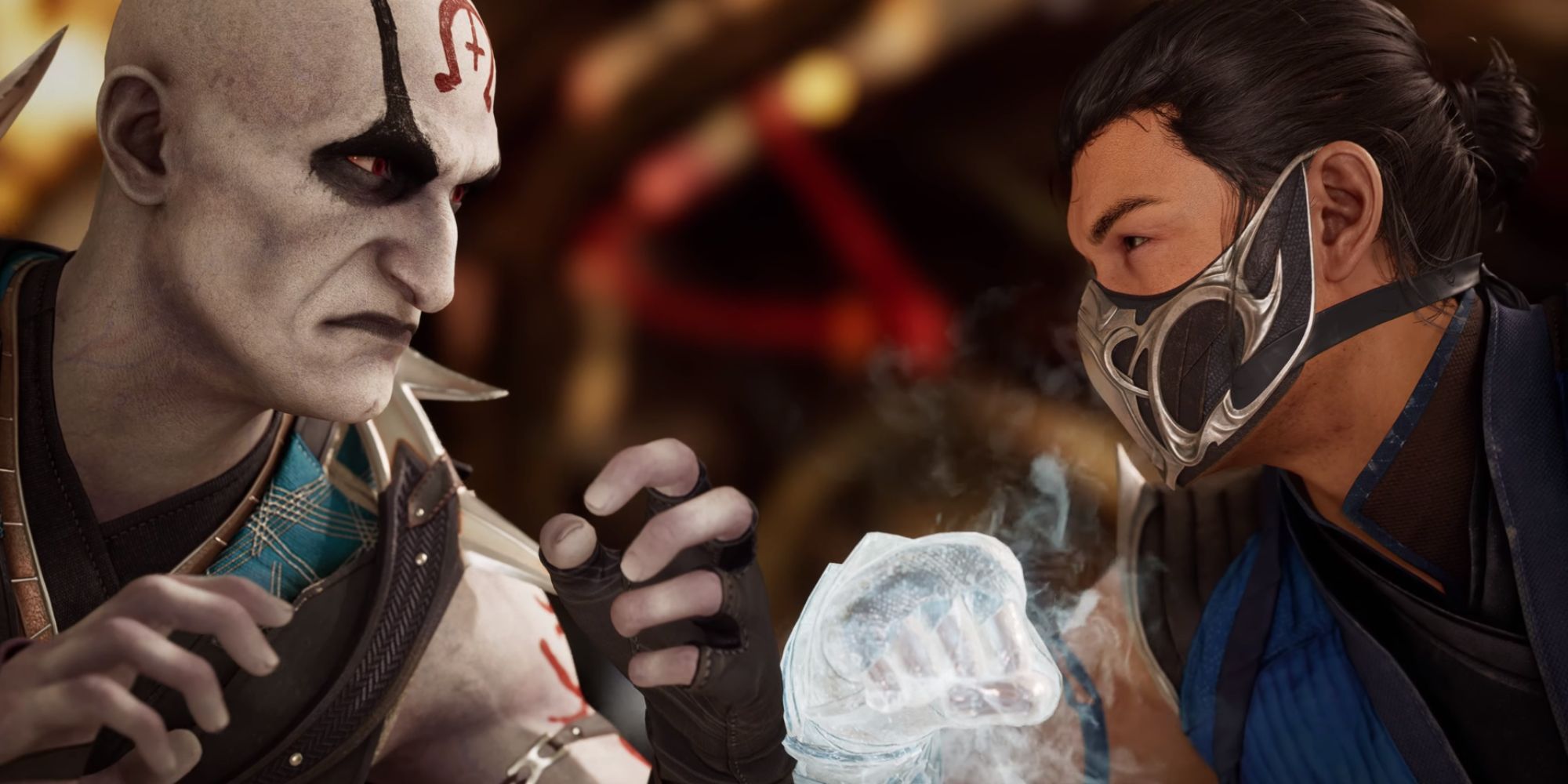 Mortal Kombat 1 screenshot showing Quan Chi and Sub-Zero before a fight