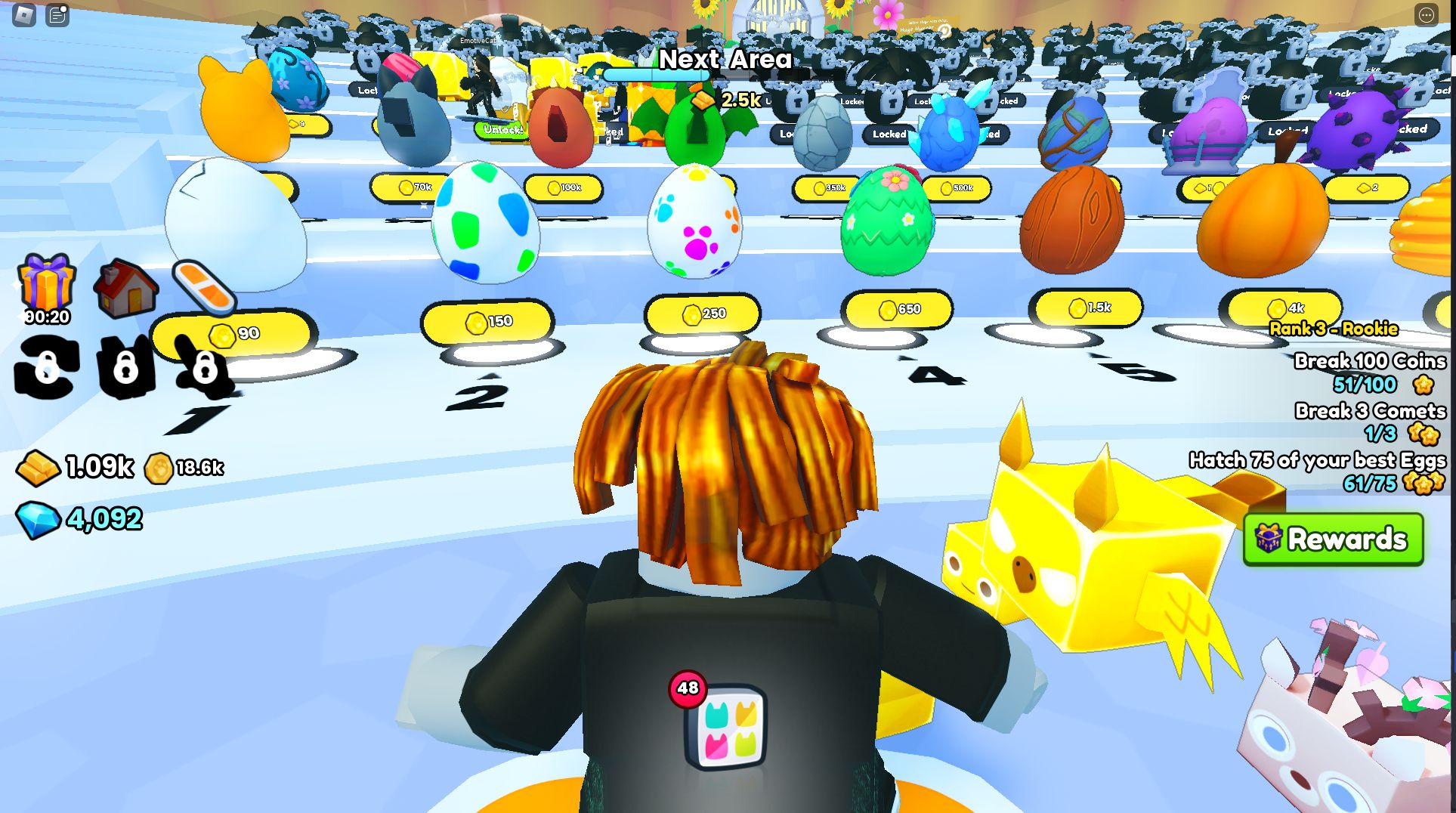 a player inspects the hatching area in roblox pet simulator 99