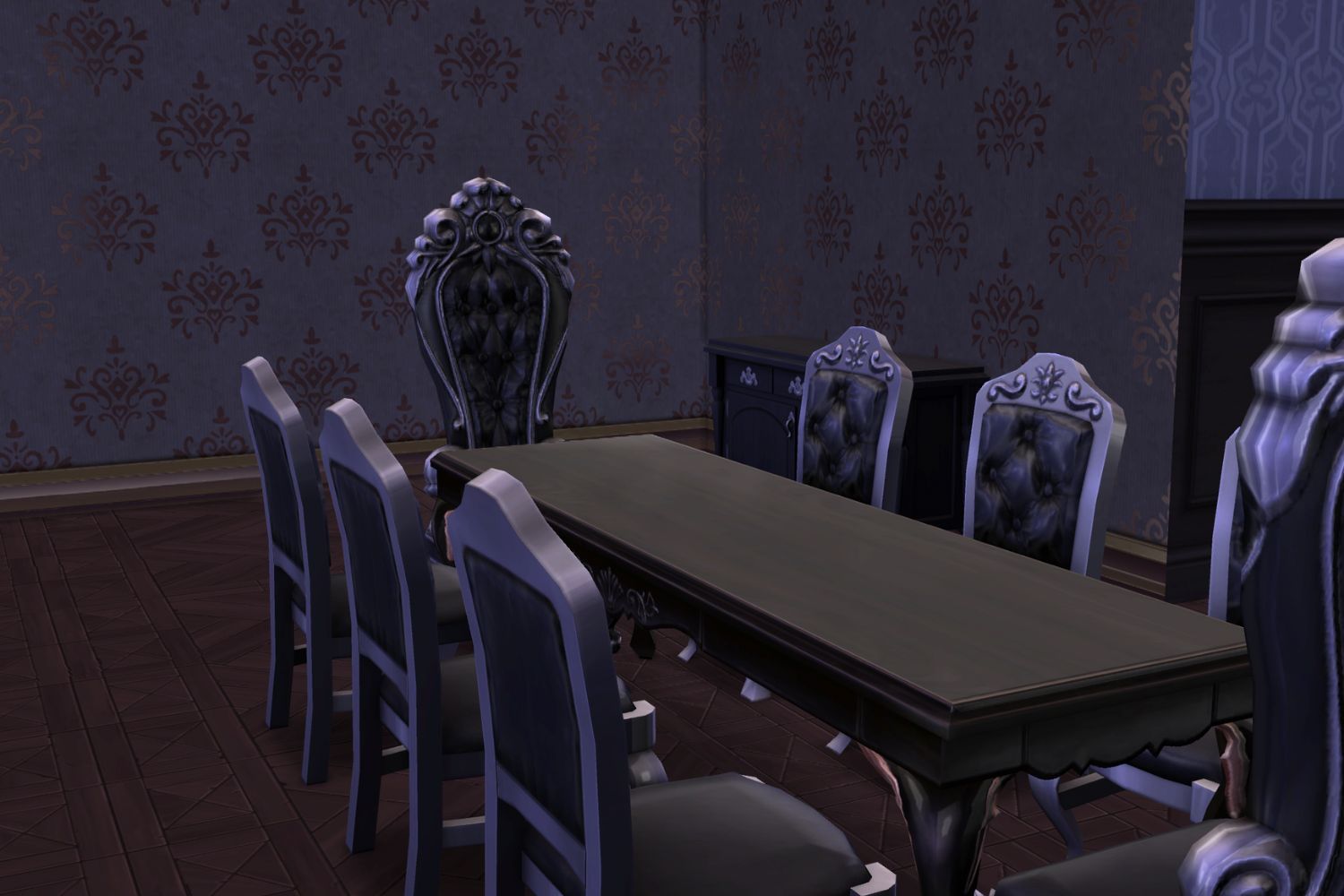 An upscale set of furniture sits in the manor's living room.