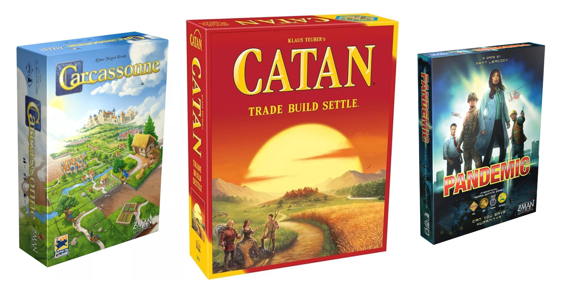 Carcassonne, Catan, and Pandemic
