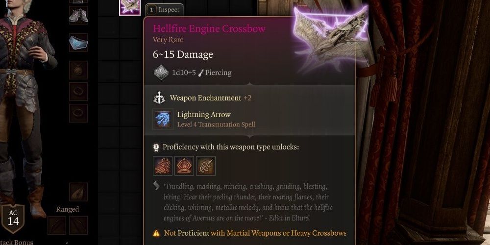 in game description of the hellfire engine crossbow