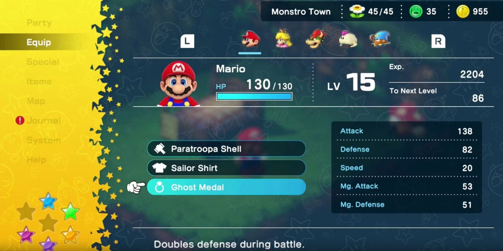 Super Mario RPG's Ghost Medal.