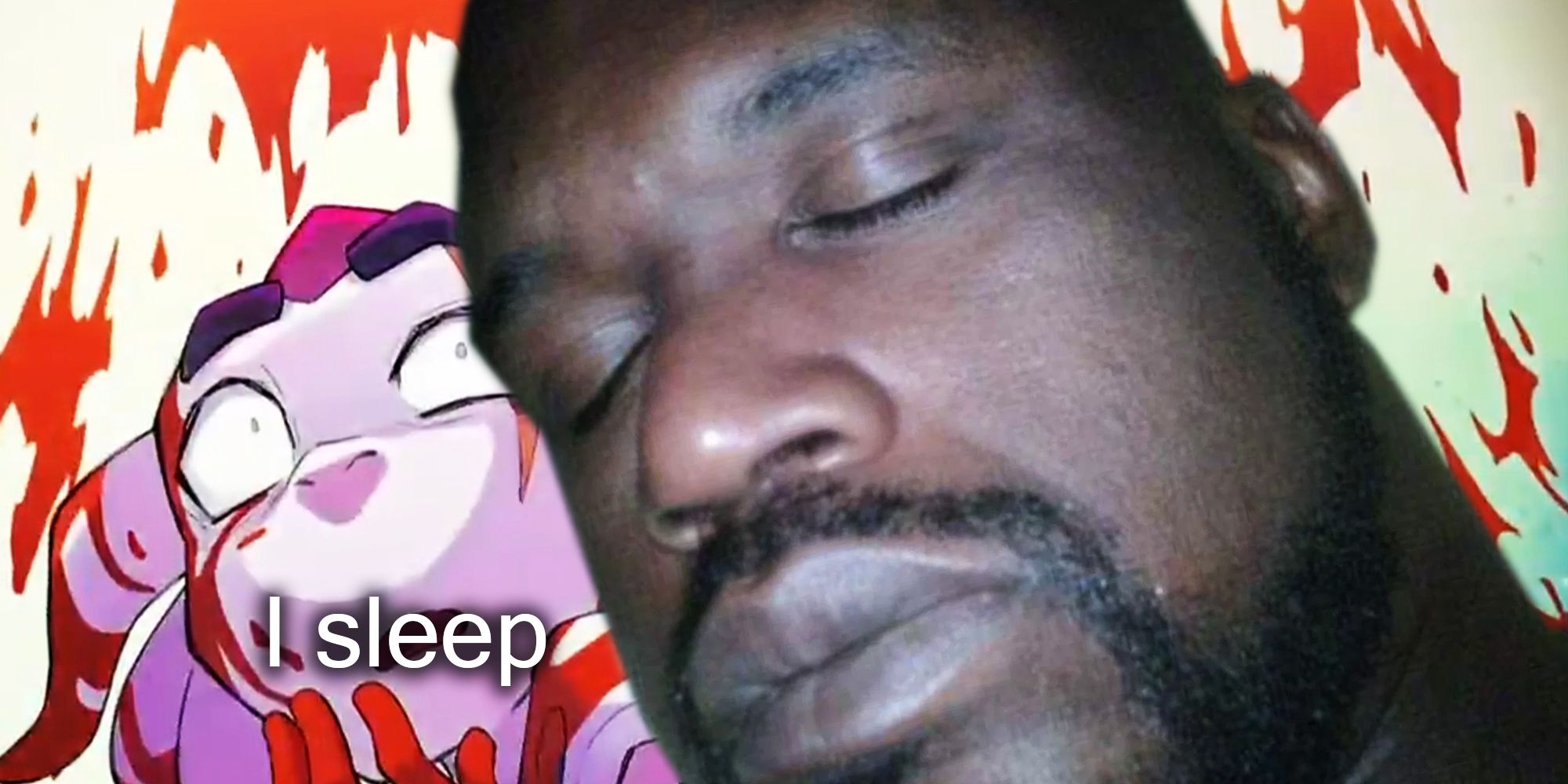 Shaq I Sleep meme in front of the Windblown trailer