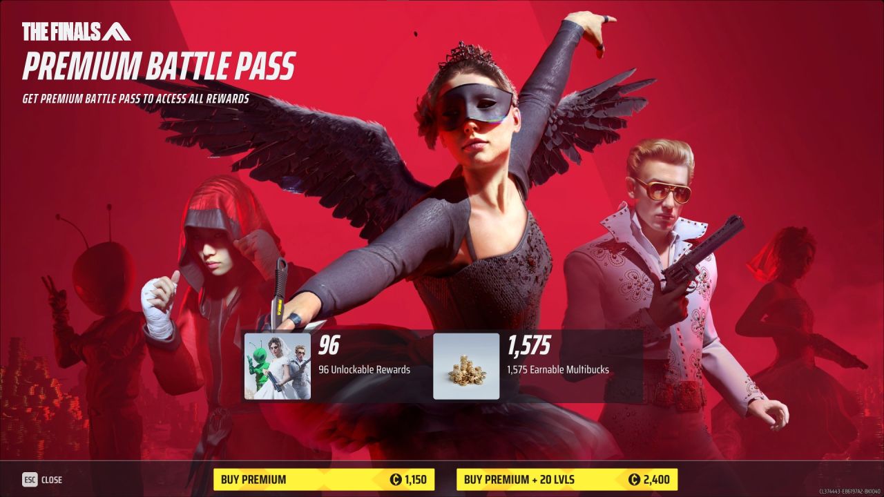 The Finals premium battle pass purchase menu