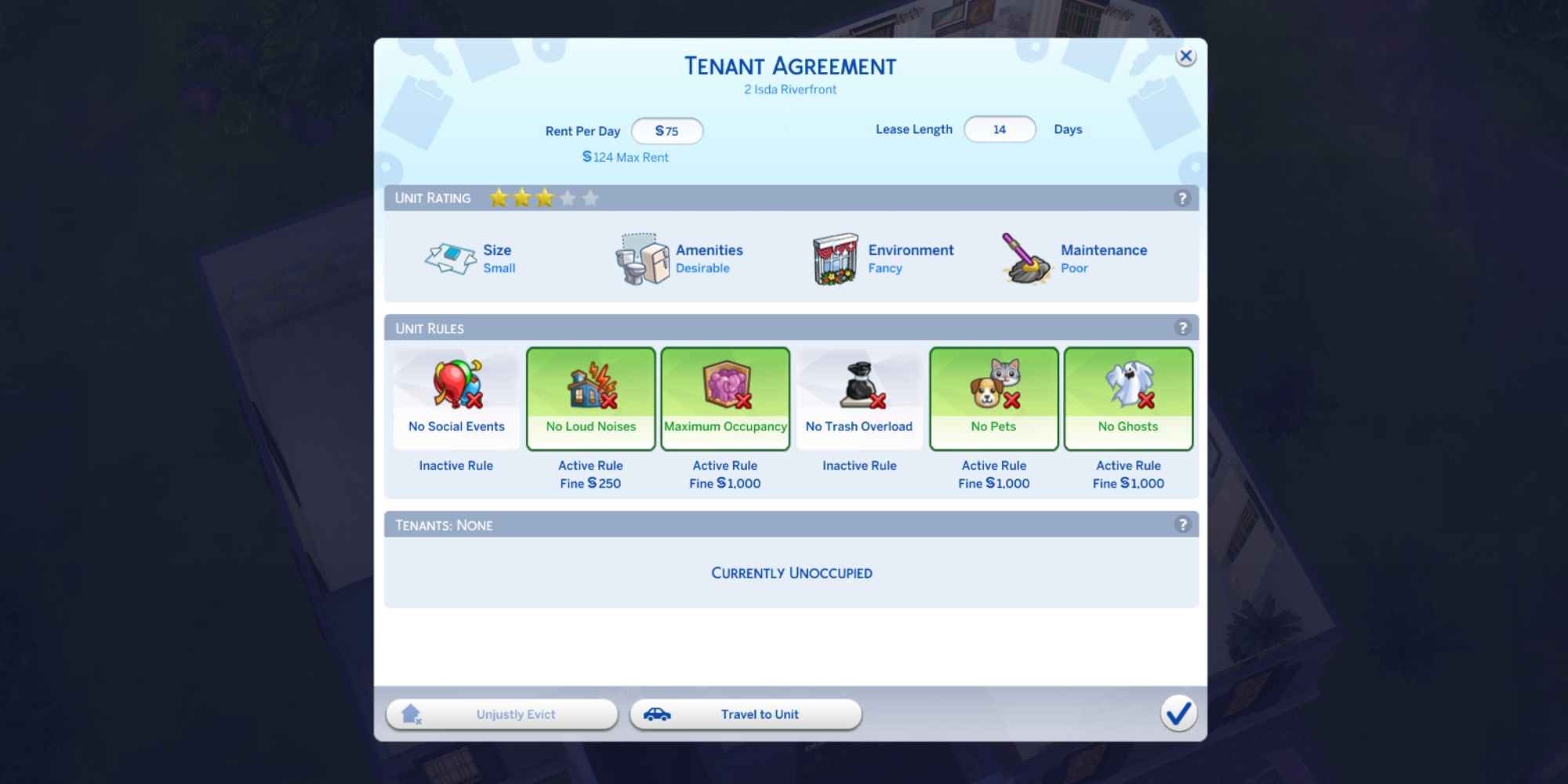 sims 4 for rent handle maintenance event