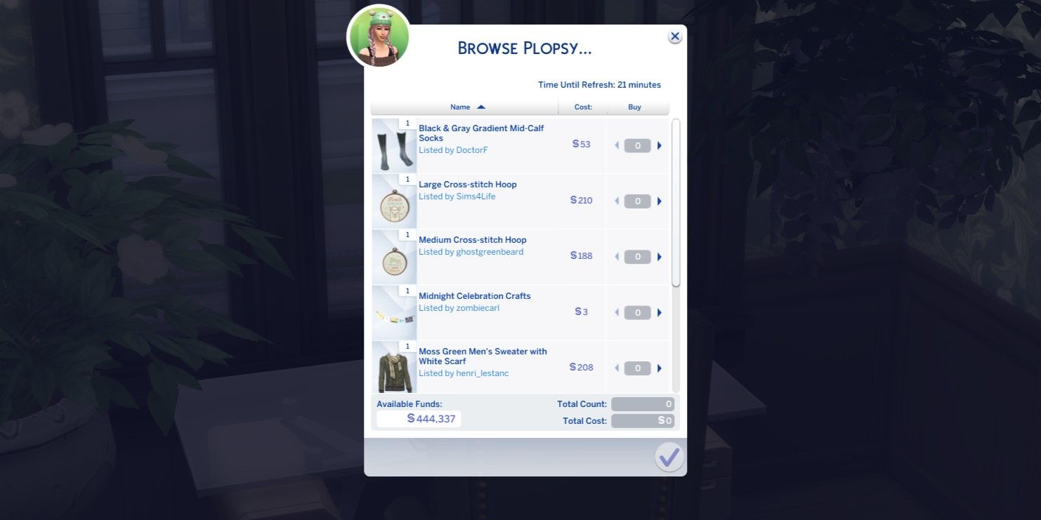 The Sims 4: an image of the Plopsy Menu