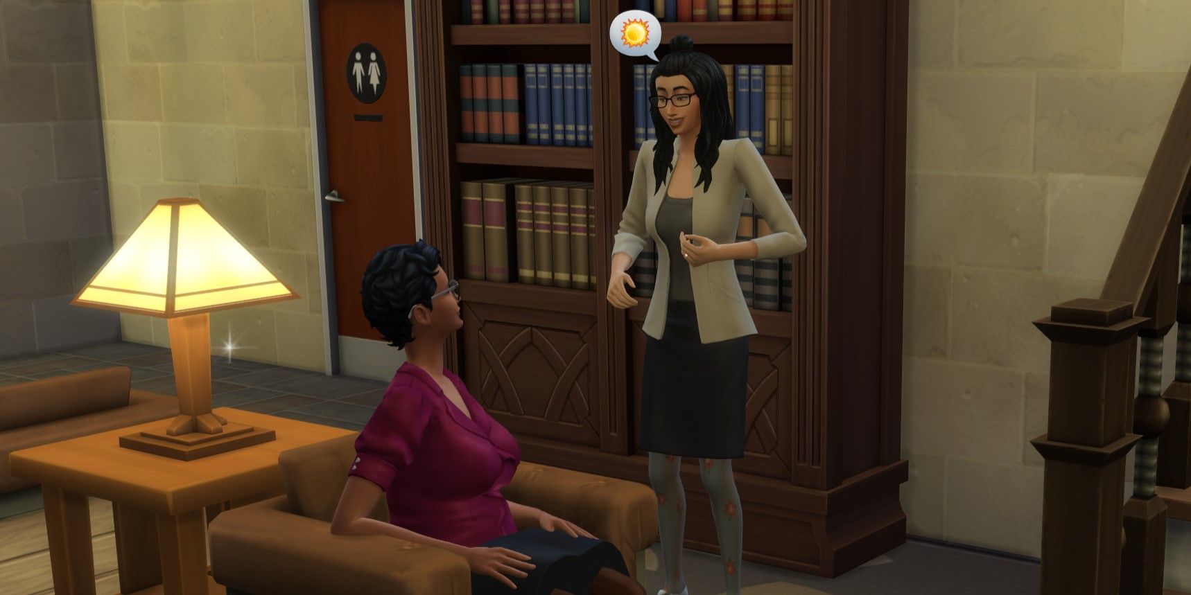 The Sims 4: An image of a Sim Talking to a prospective client