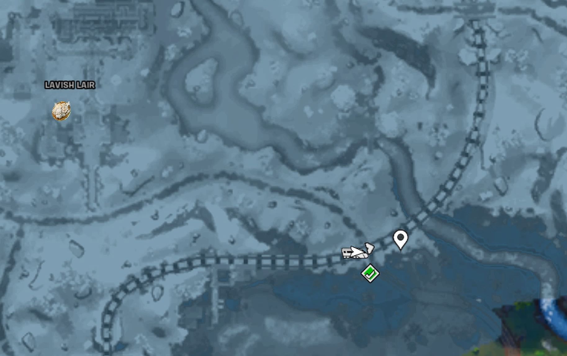Train icon on Fortnite map has the tick to show the heist has been completed.-1