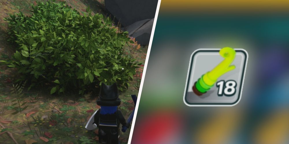 Lego Fortnite: Left: Bush, right: Vines in inventory