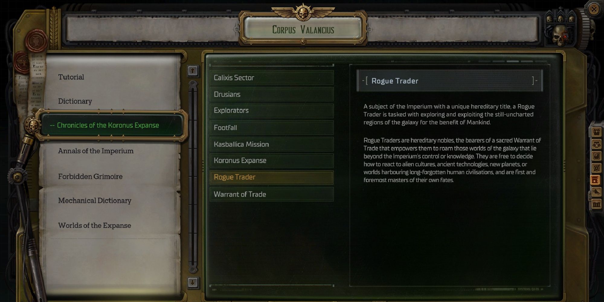 Warhammer 40.000 Rogue Trader Definition des Rogue Trader-Titels