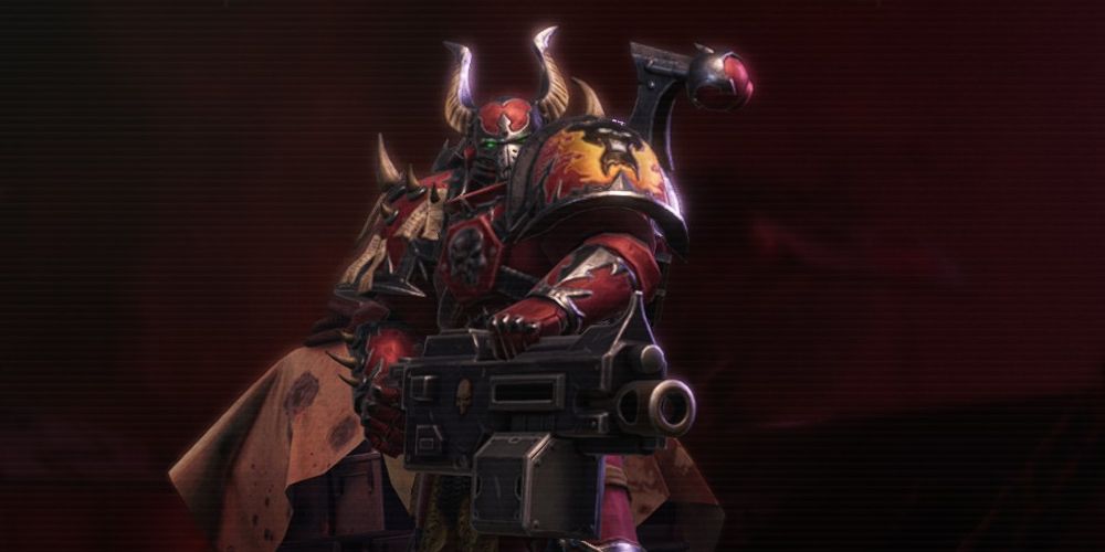 A Chaos Space Marine with a heavy bolter in Warhammer 40k: Rogue Trader