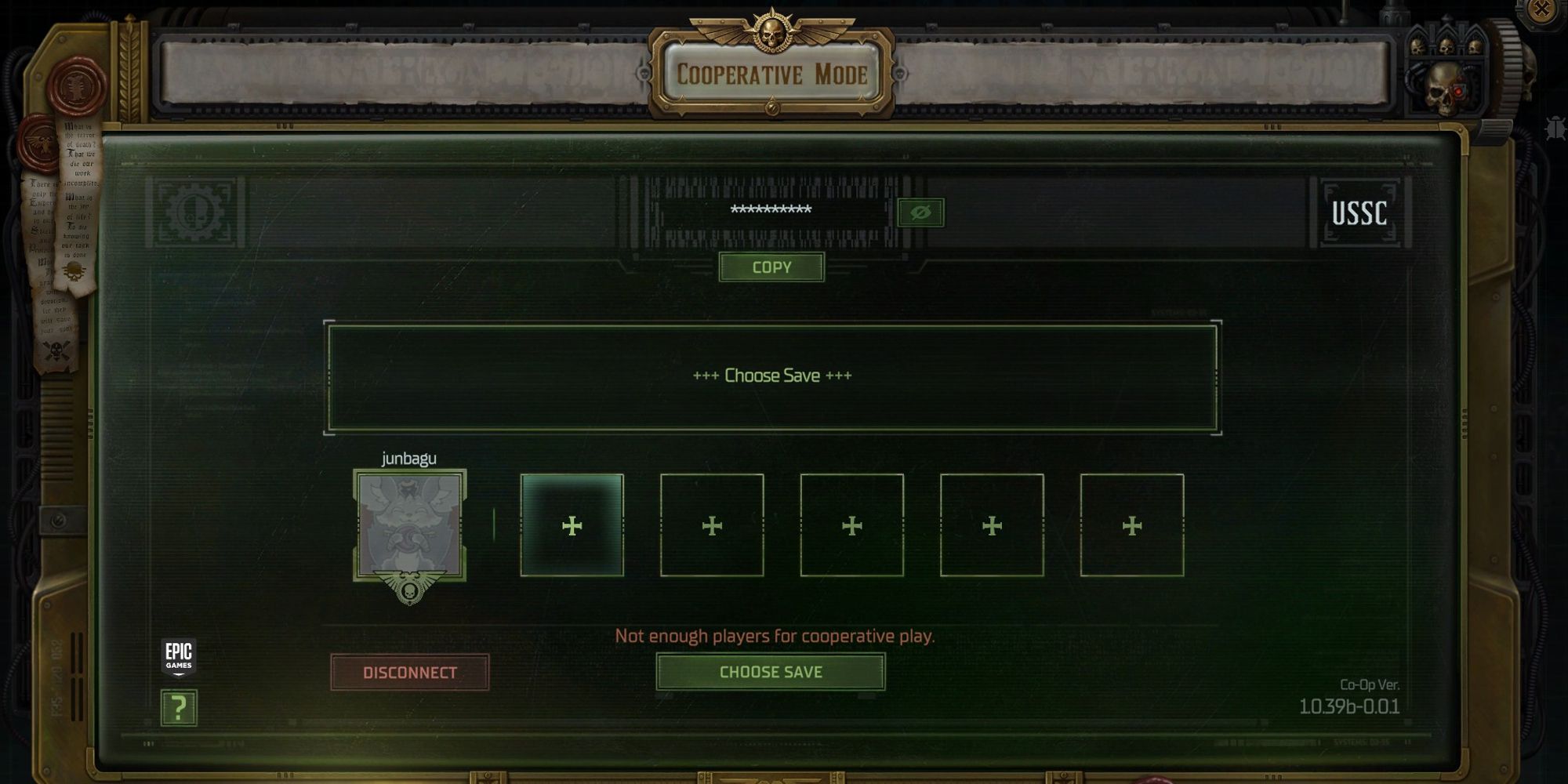 warhammer rogue trader multiplayer lobby with one person in