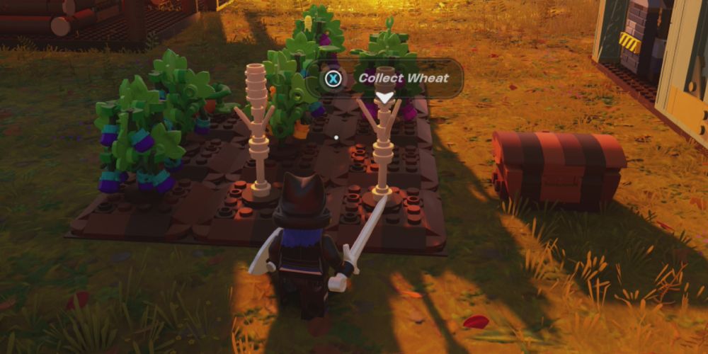 Lego Fortnite: Standing in front of Wheat plots