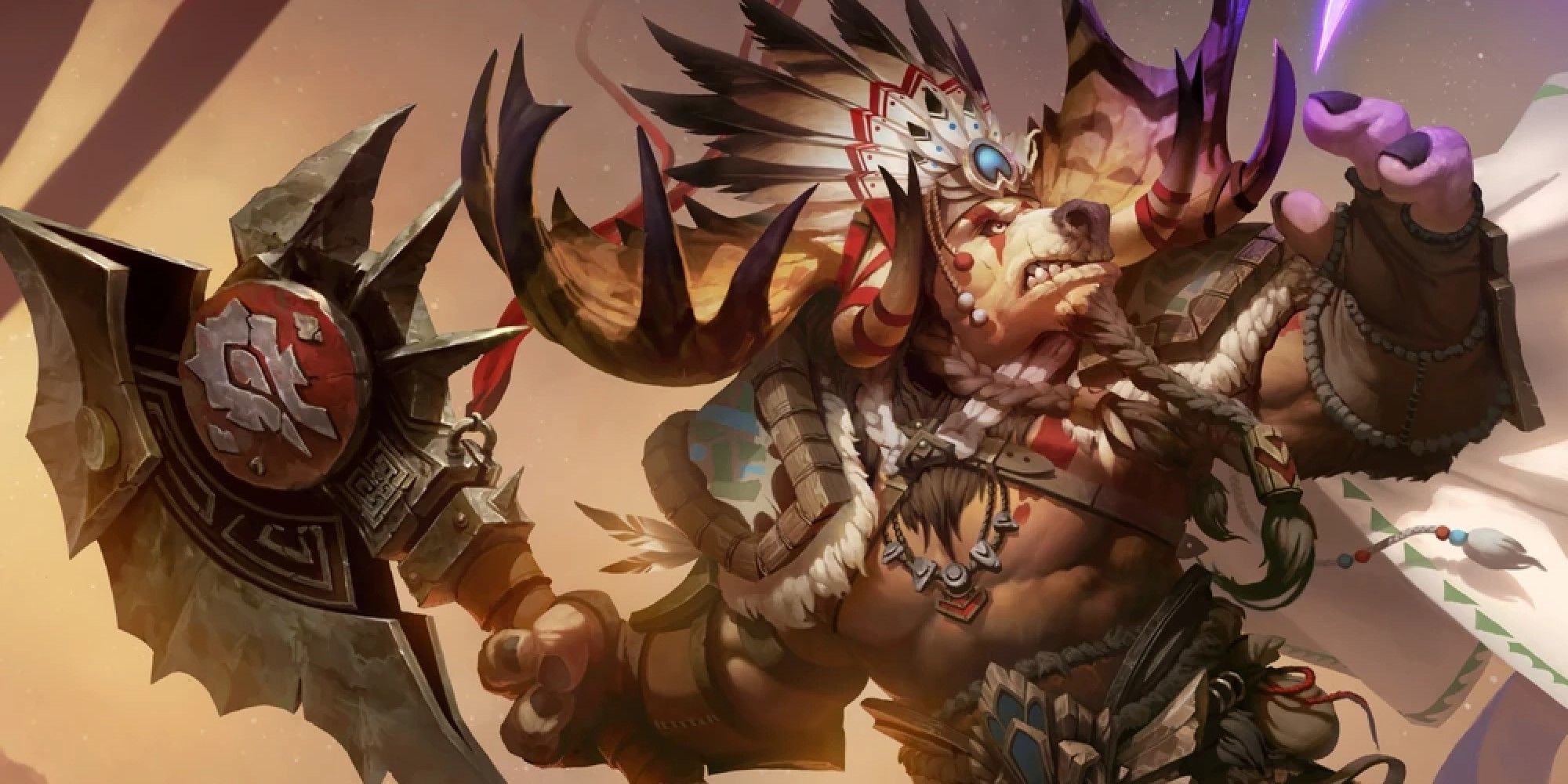World of Warcraft image showing a Highmountain Tauren holding an axe