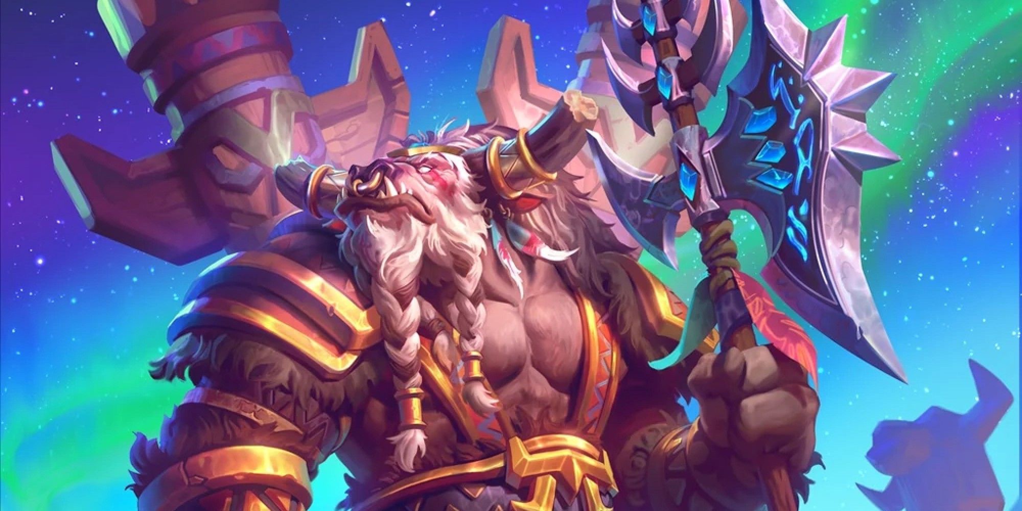 World of Warcraft image showing a Tauren holding an axe