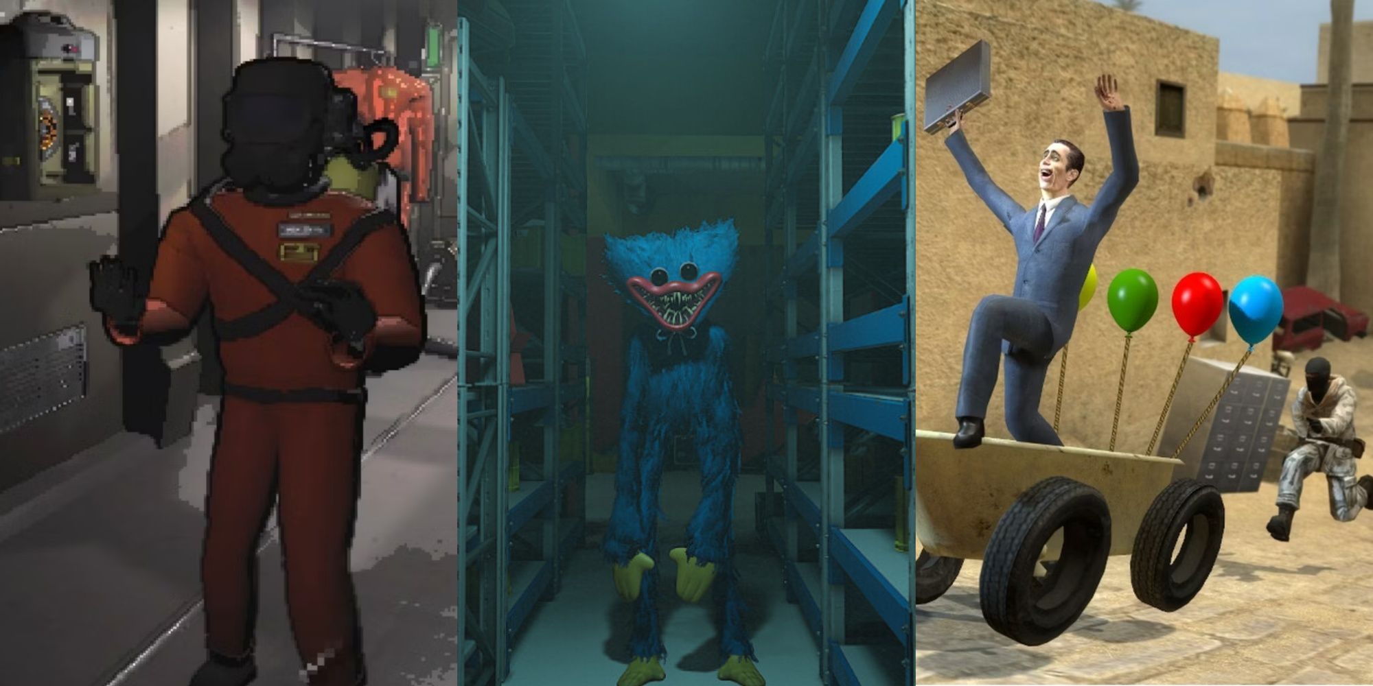 10 Best Games To Troll Your Friends In featured image with Lethal Company, Project Playtime, and Garry's Mod