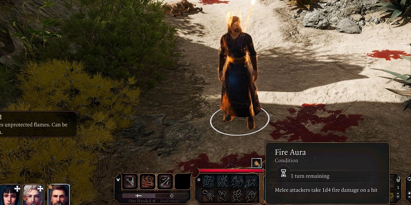 Gale with a fire aura in baldur's gate 3