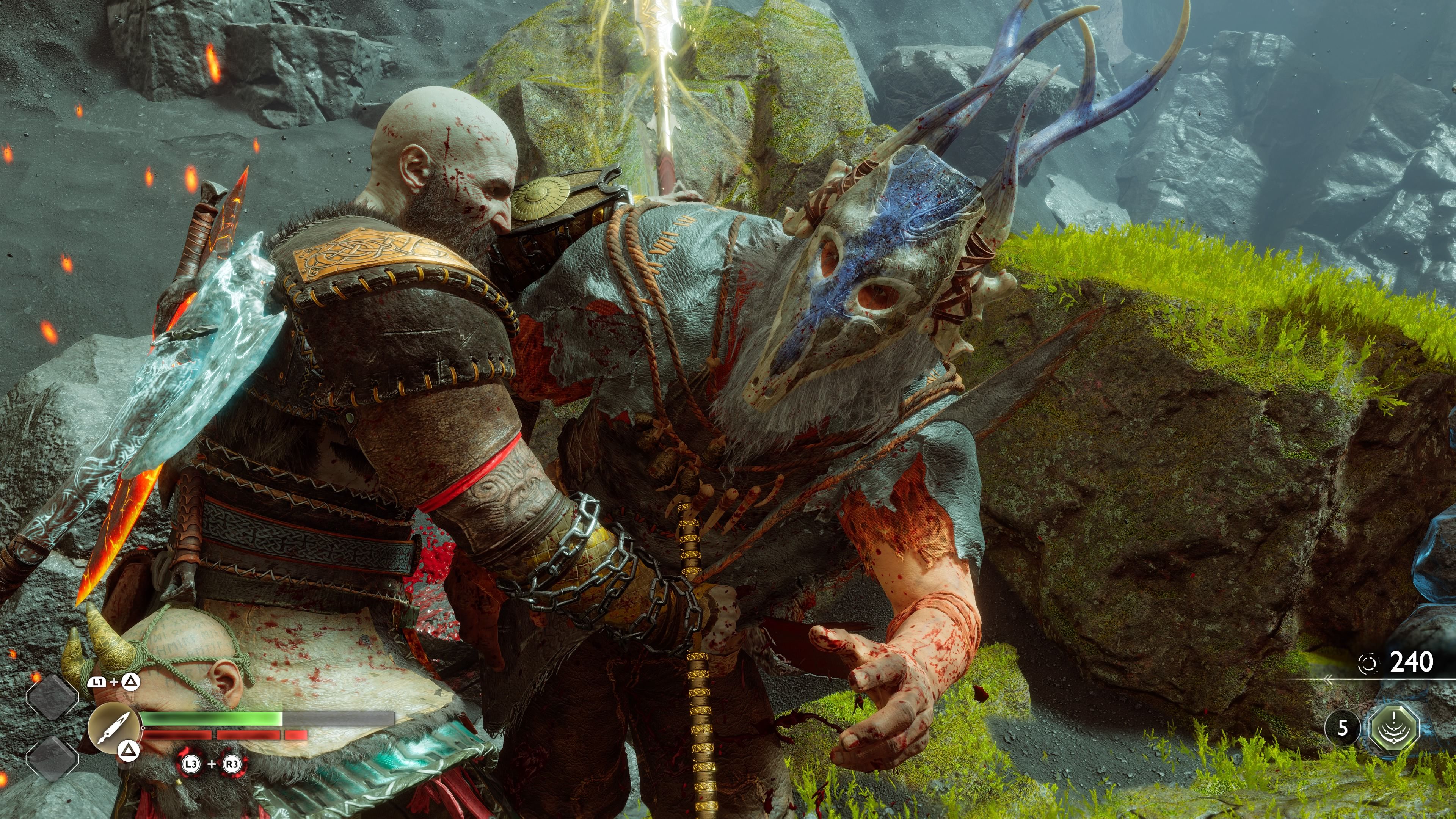 God of War - Kratos kills with a spear