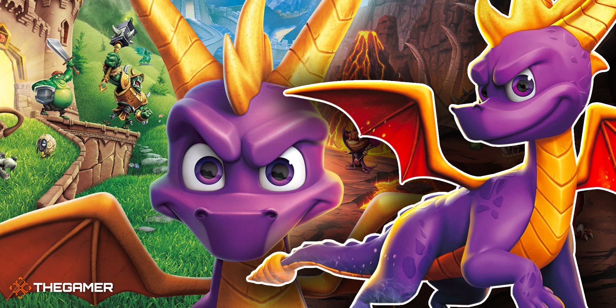 Game art from Spyro Reignited Trilogy and Spyro 2: Ripto's Rage.