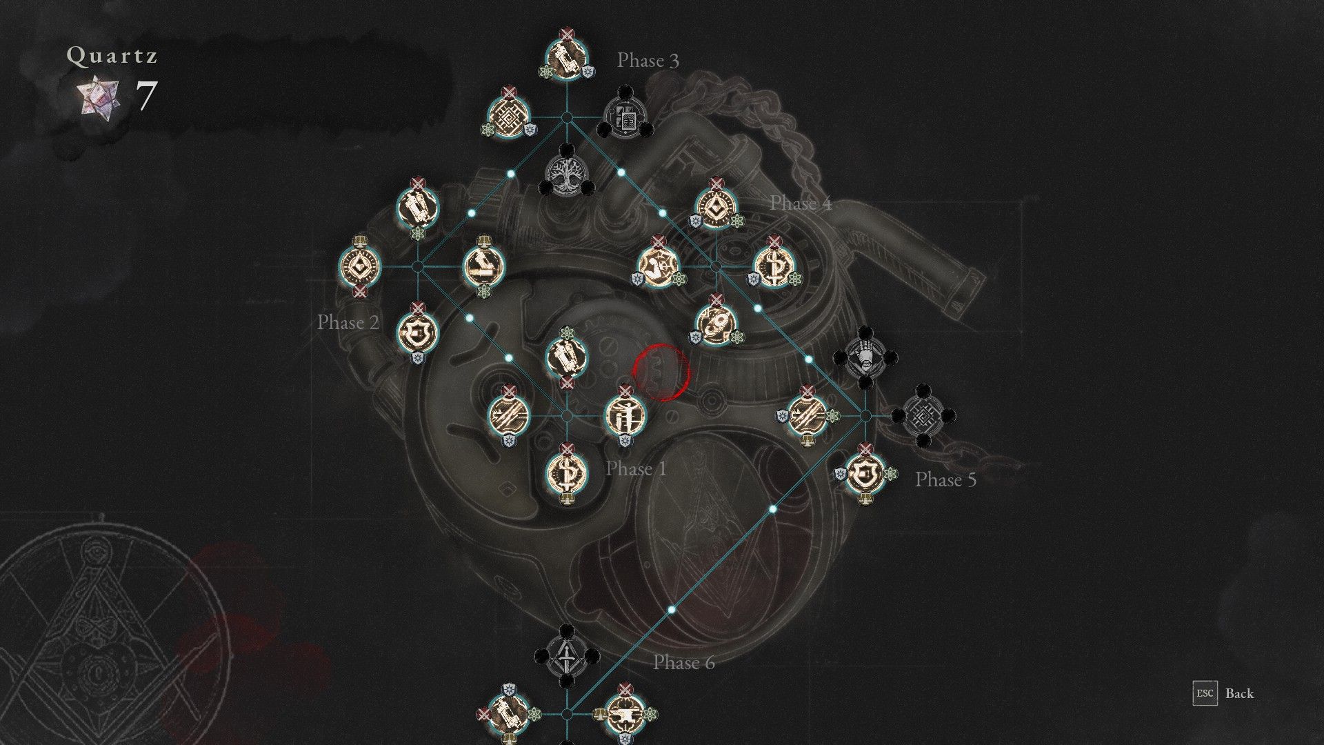 P looks at tree of P-Organ near completion for Advance and Technique build in NG+ in Lies of P