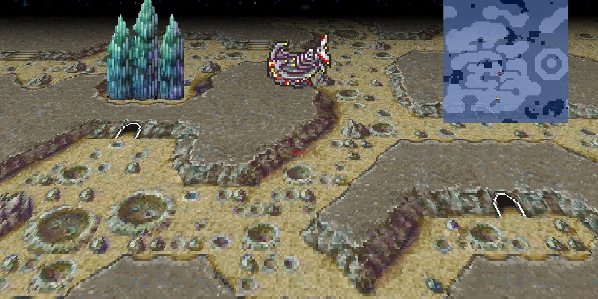 Der Mondwal fliegt in Final Fantasy IV über den Mond.
