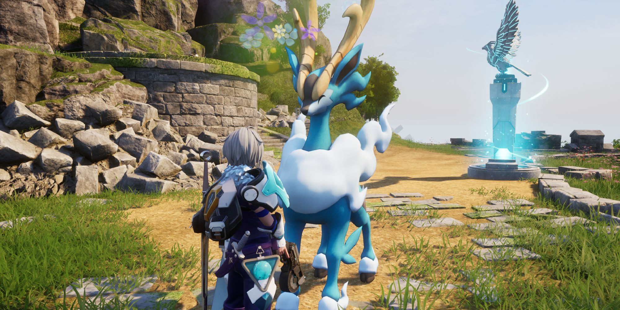 A player stands with a happy fungalop polywride