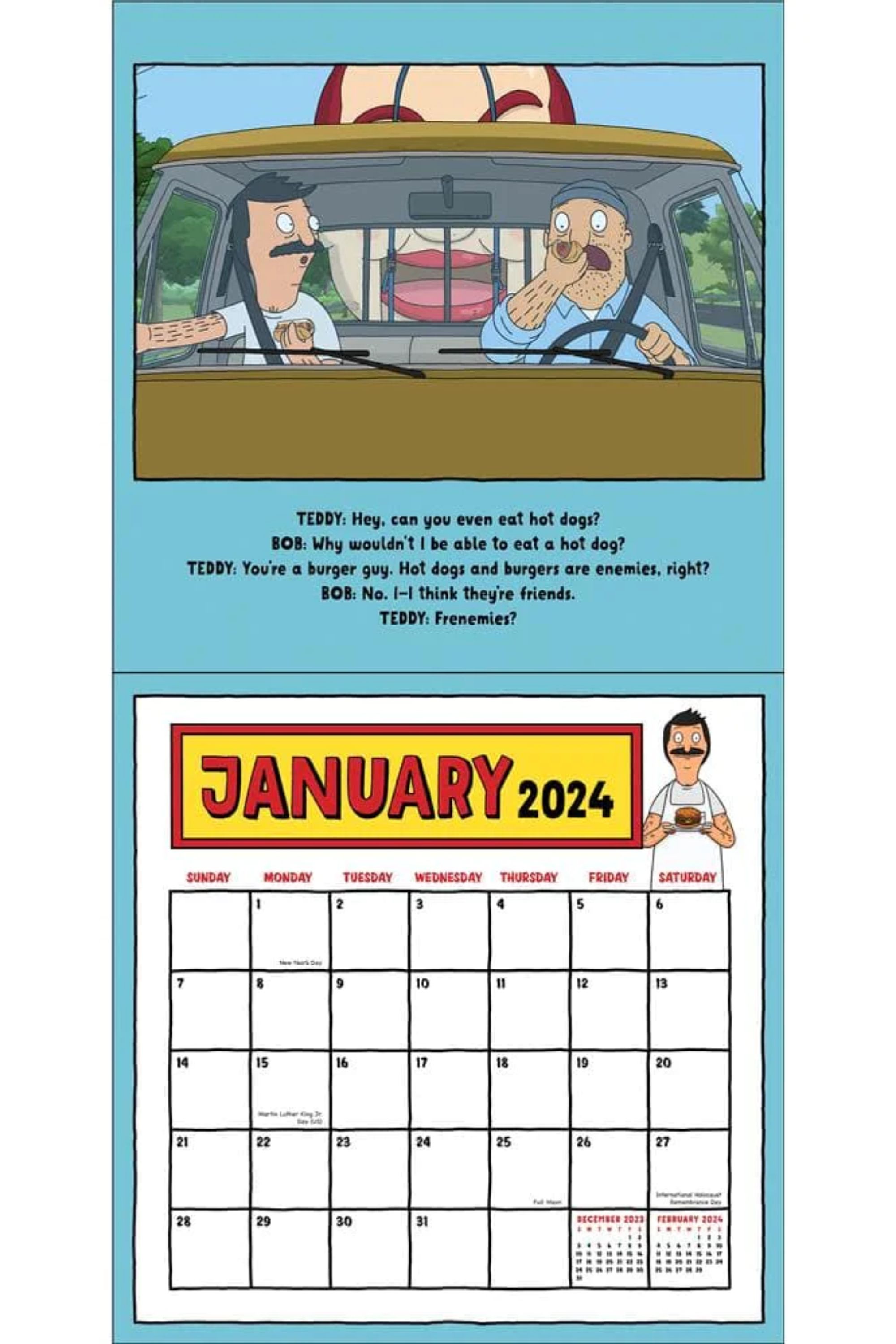 Image Of January In The Bob's Burgers 2024 Wall Calendar