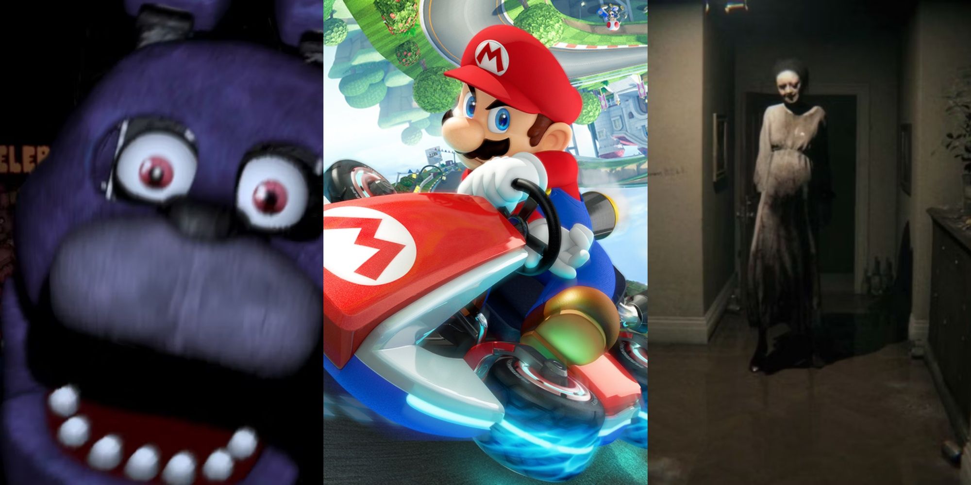 Bonnie from Five Nights At Freddy's, box art to Mario Kart 8, and Lisa from P.T.