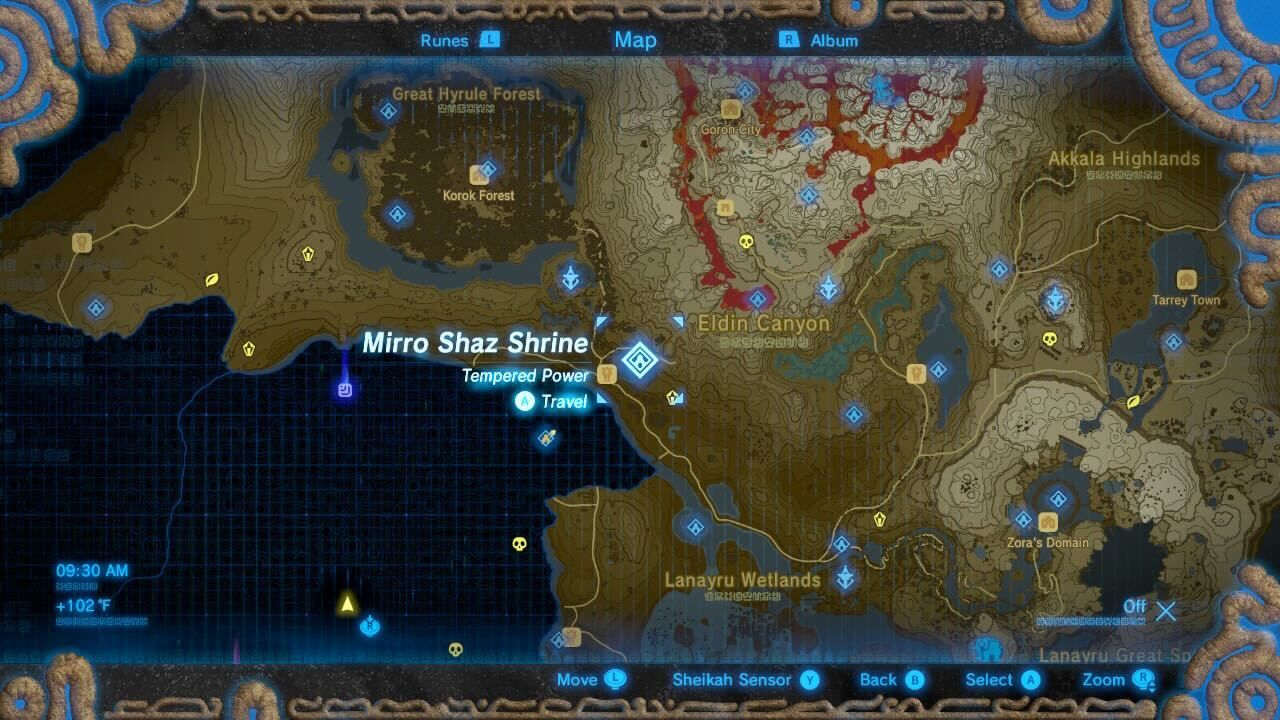Breath of the Wild Mirro Shaz Shrine location