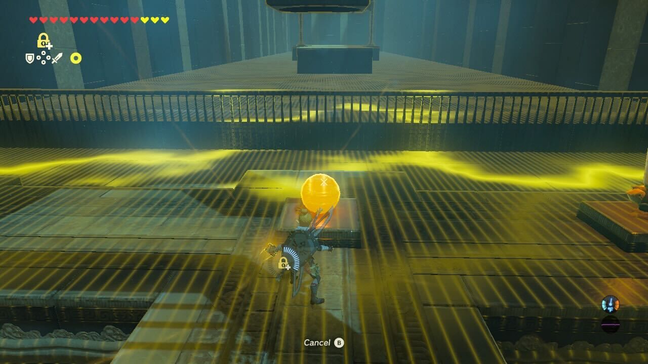 Breath of the Wild Mirro Shaz Shrine using stasis on stone ball