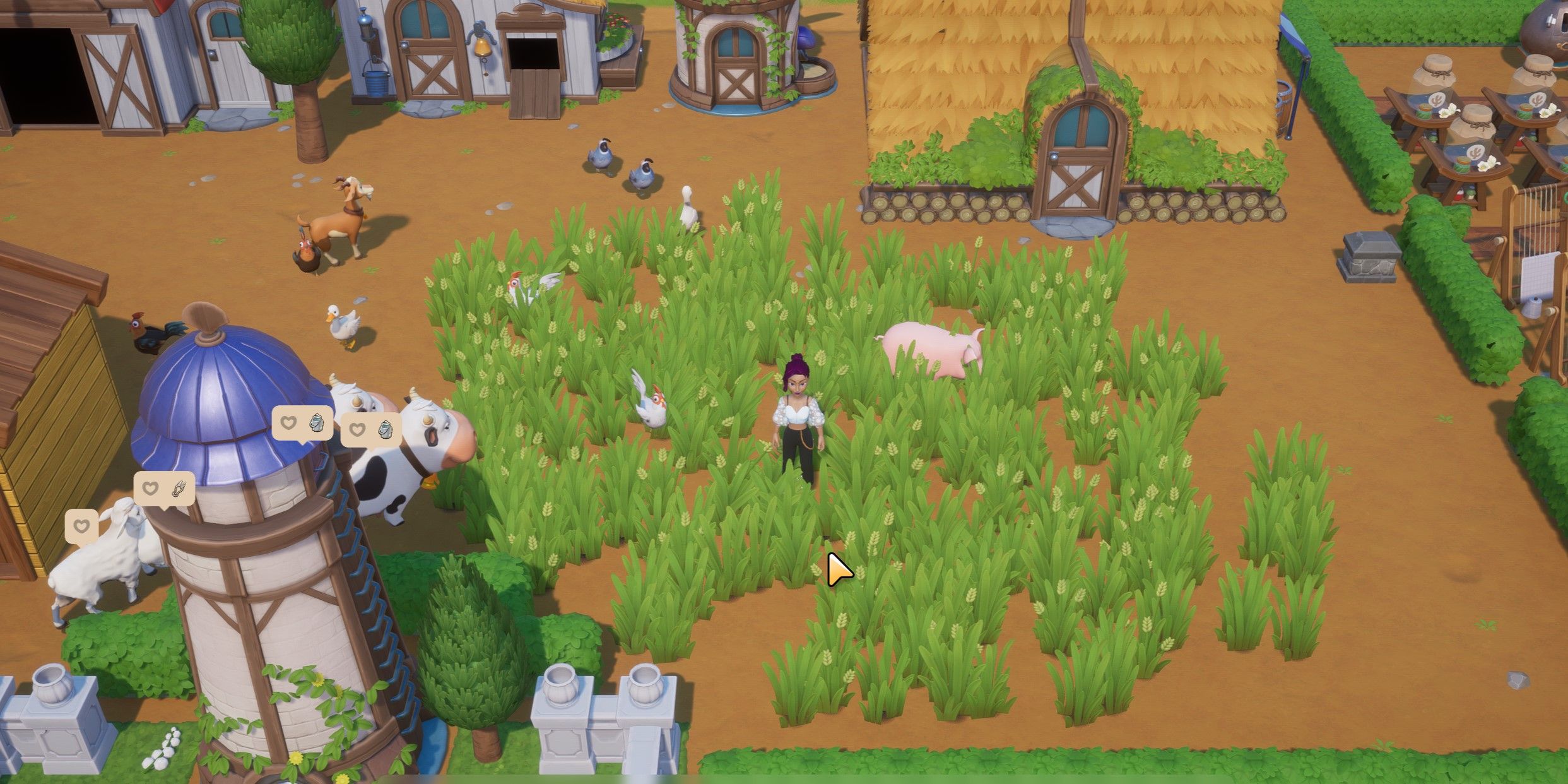 Coral Island: The Player character planting Grass Starters