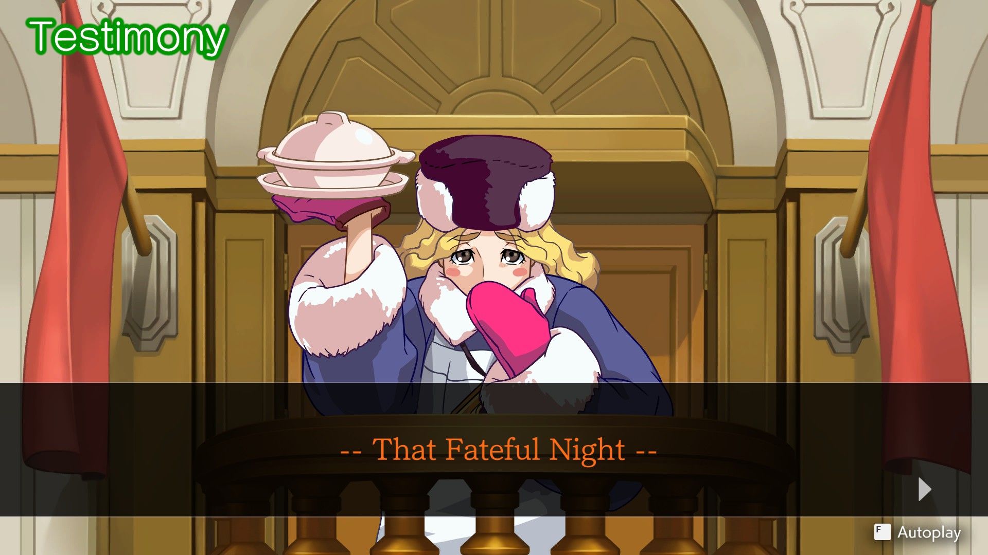 Cross examining Olga Orly in Ace Attorney Apollo Justice about that fateful night