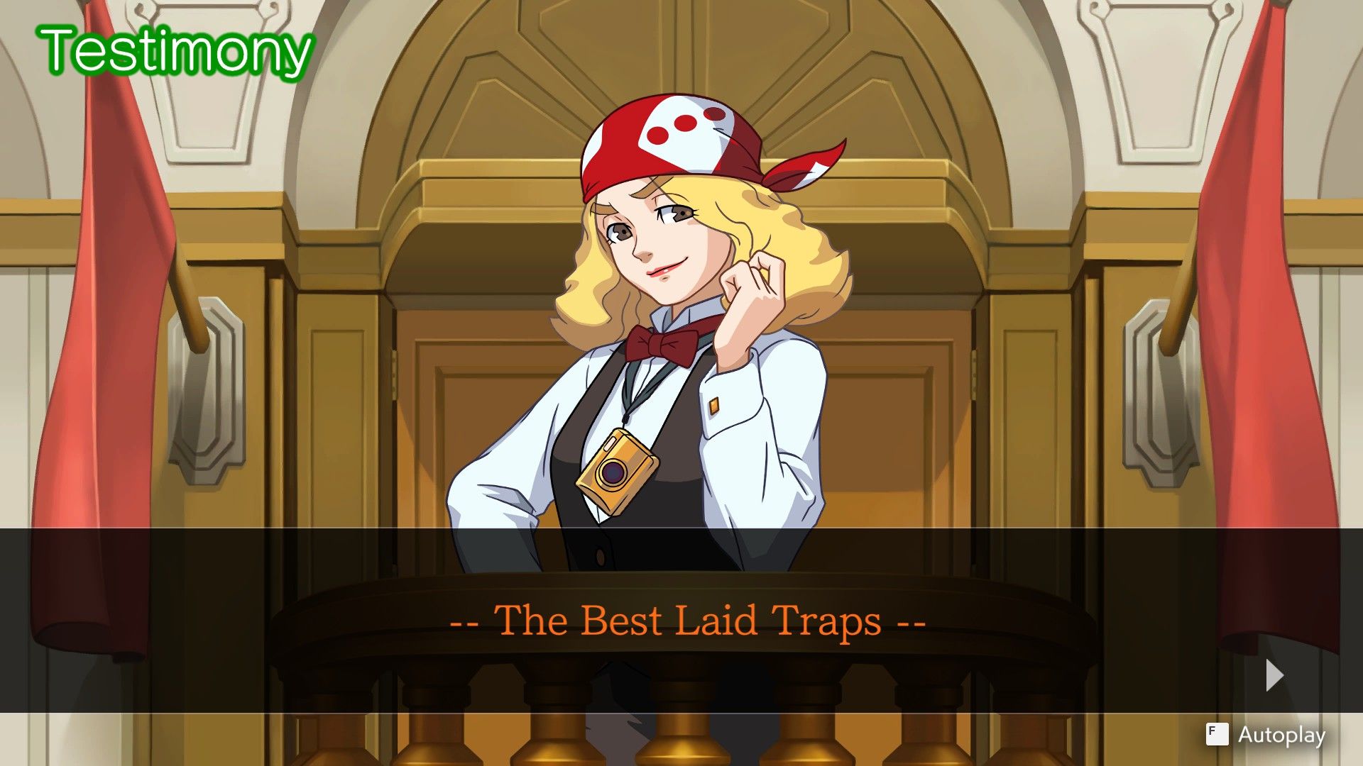 Cross examining Olga Orly in Ace Attorney Apollo Justice about the traps laid for Phoenix