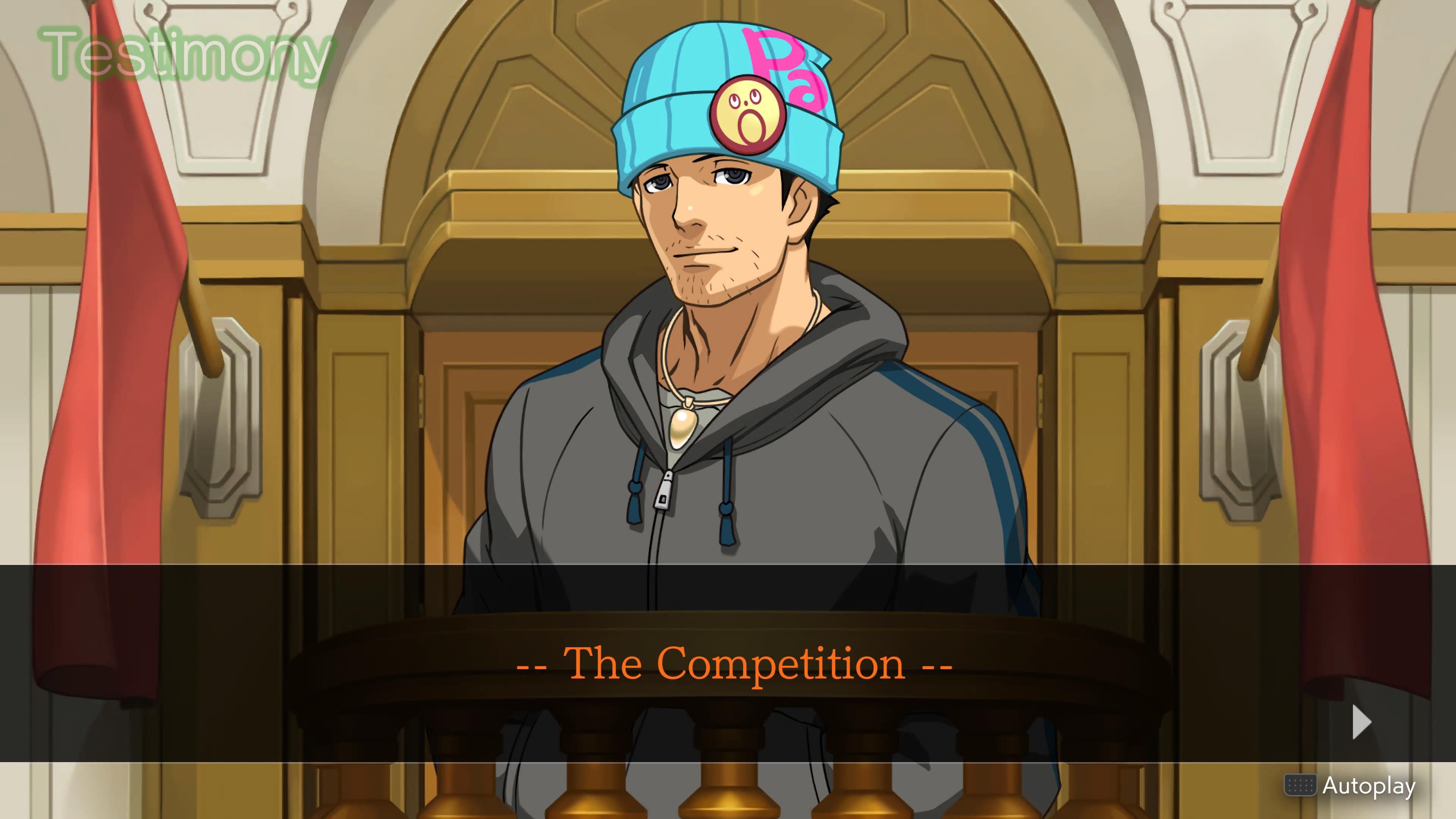 Cross examining Phoenix Wright in Ace Attorney Apollo Justice about the poker competition