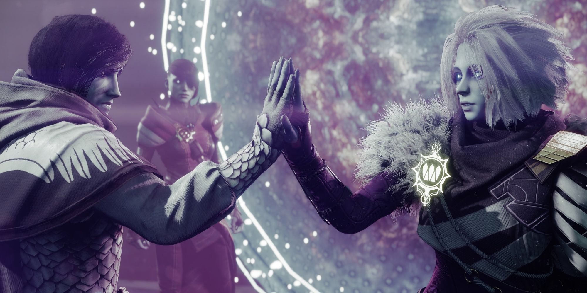 Destiny 2 Crow And Mara Touch Hands In Front Of Wish 15 Portal