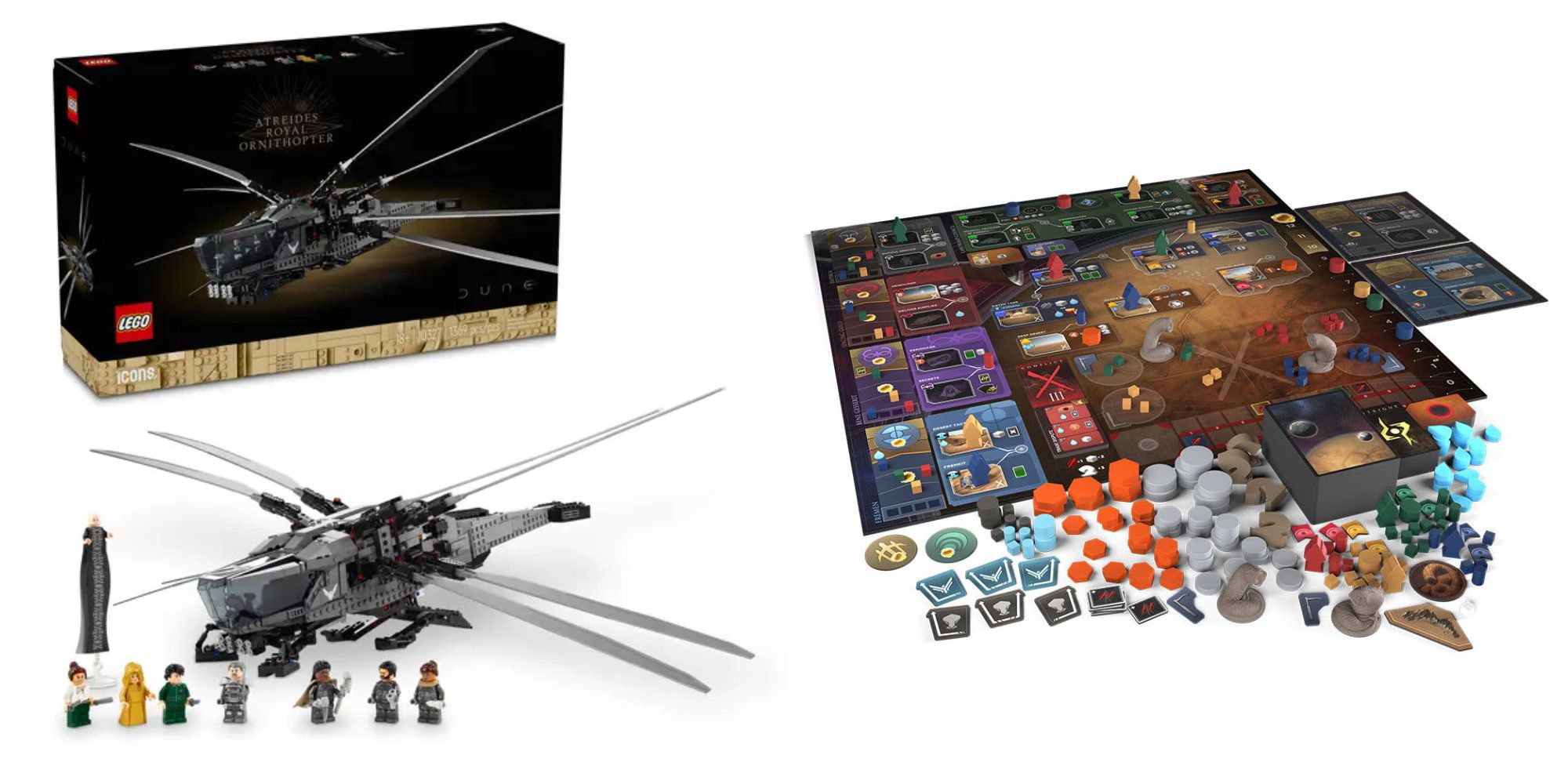 Dune gifts lego and board game side by side