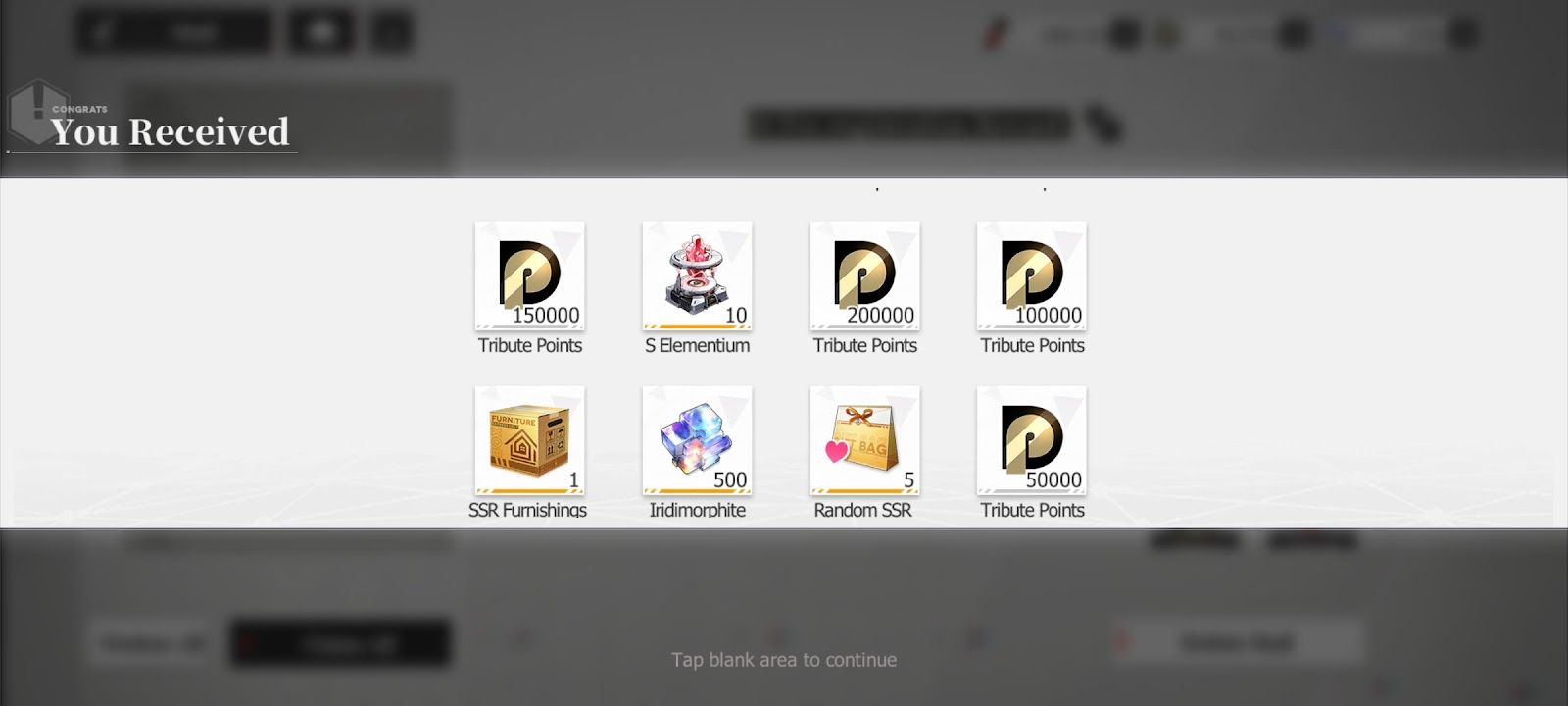 Echocalypse - Rewards claimed from the Mail