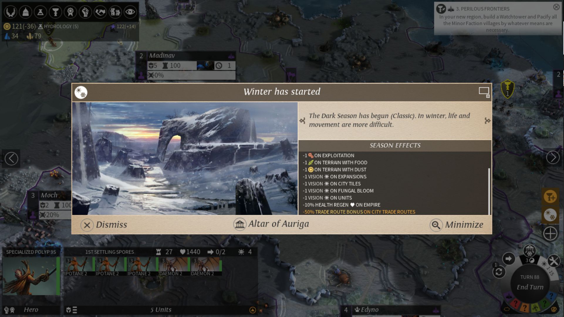A mid-game Winter penalty in Endless Legend