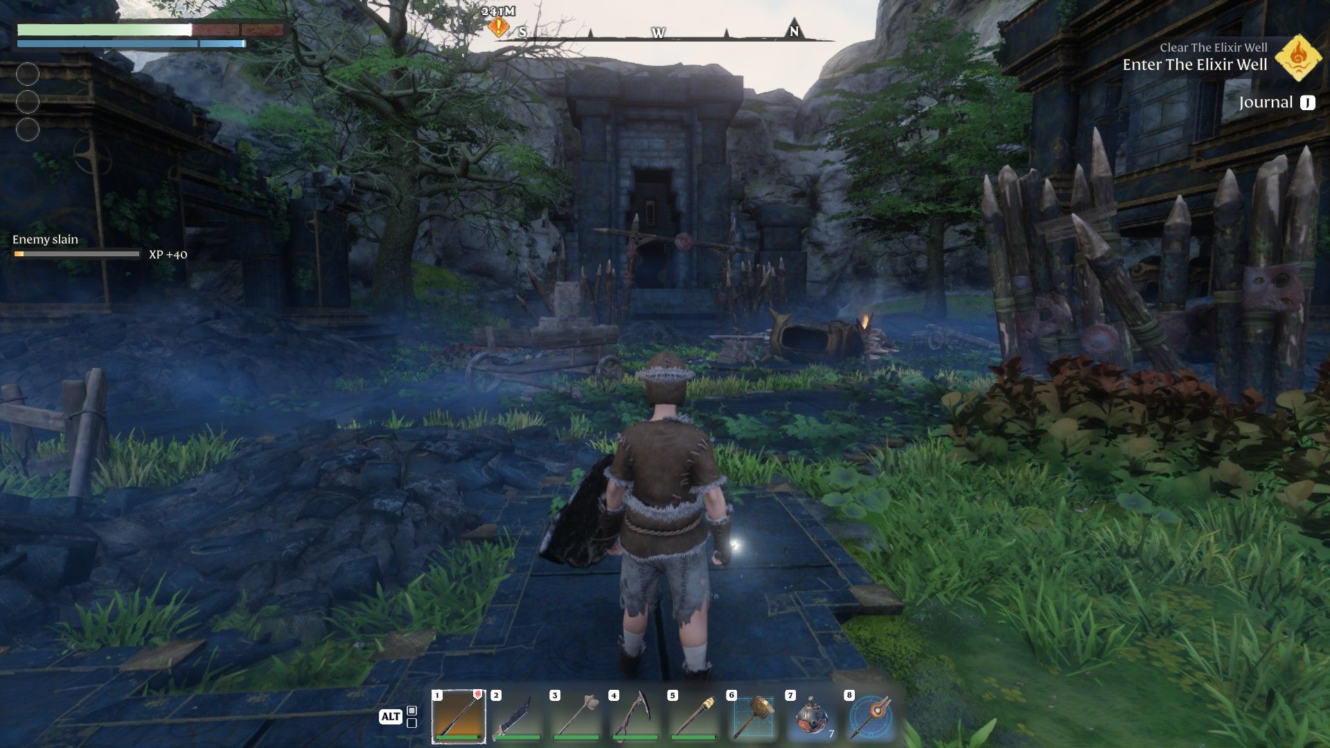 enshrouded entrance to ancient vault with the blacksmith