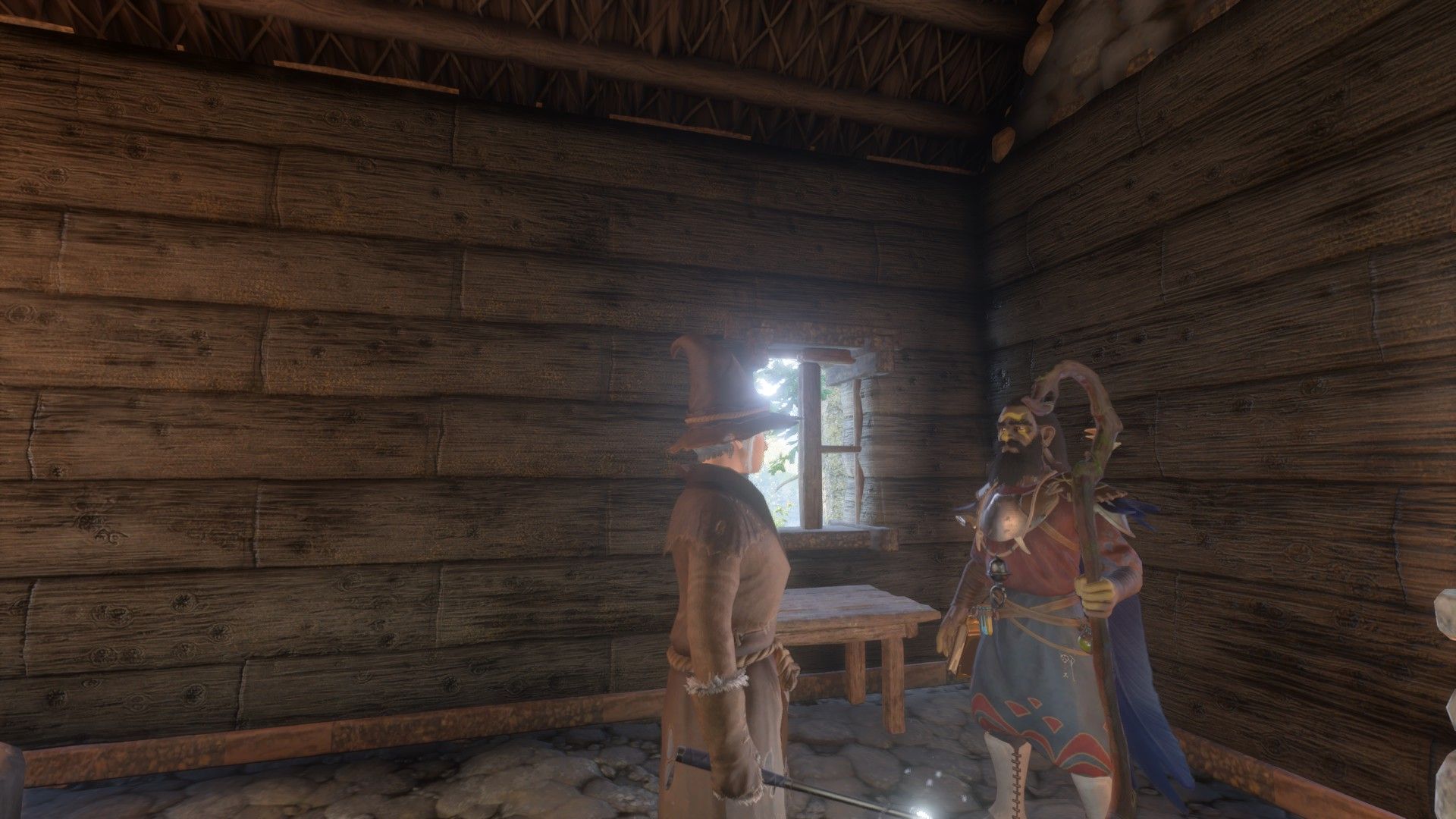 enshrouded player standing next to alchemist