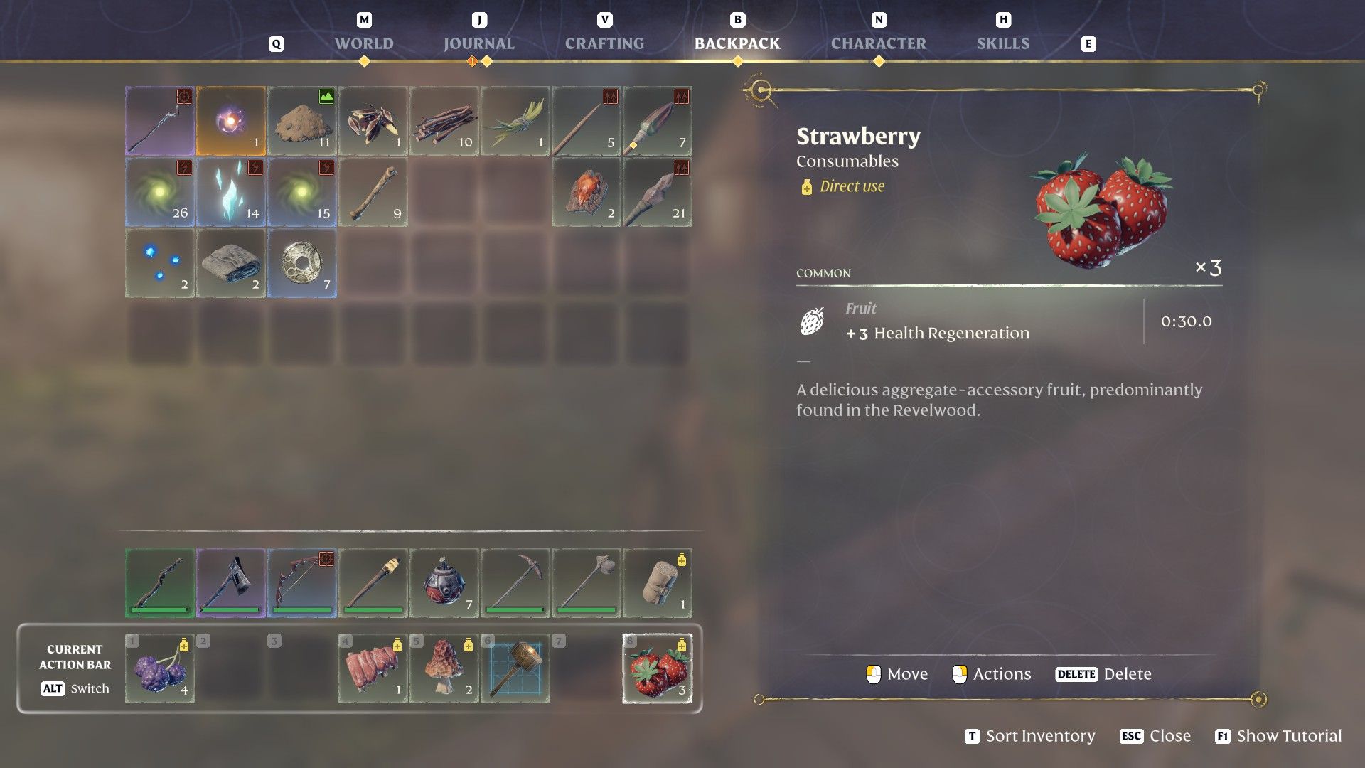 Enshrouded Strawberry in Player Inventory