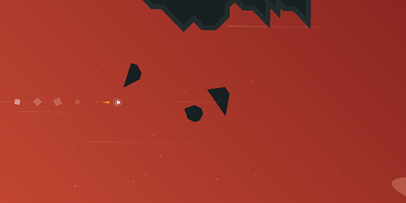 Image of Spaceship Flying Through Debris Field