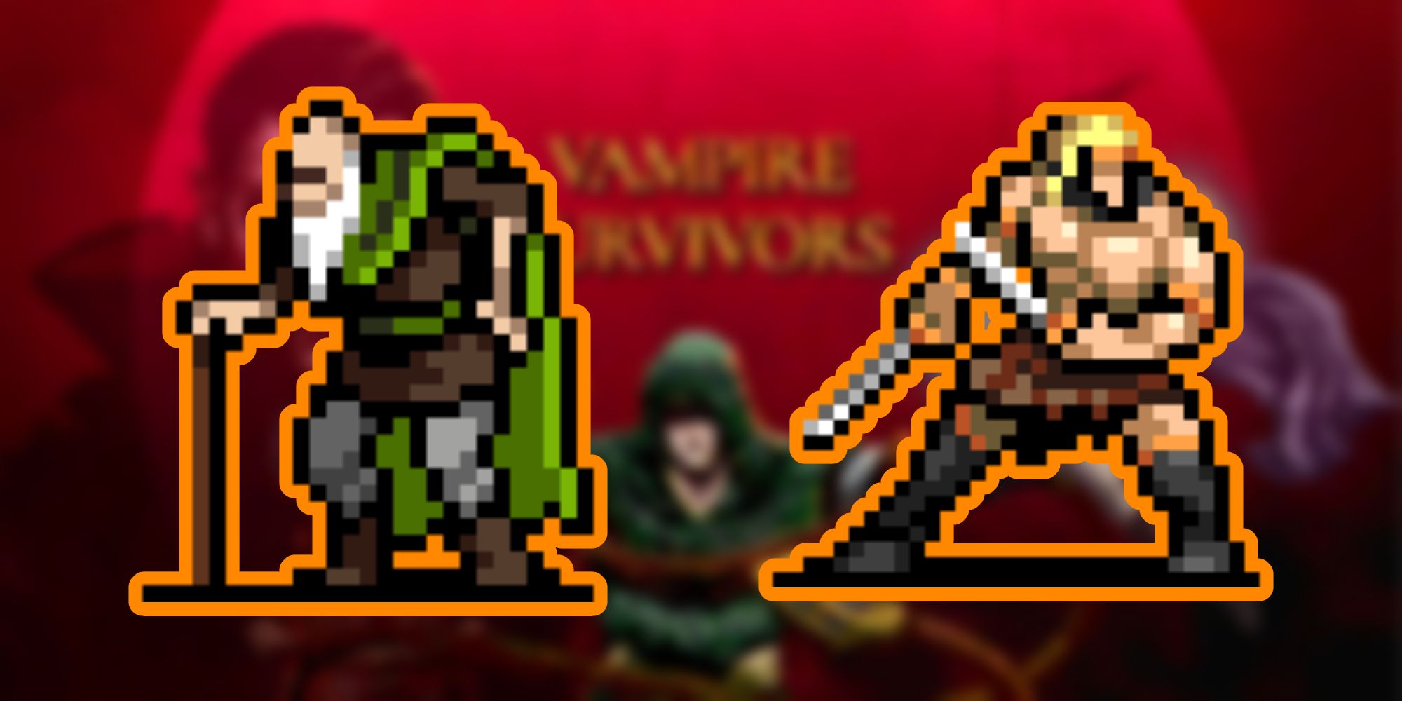 Sprites of Poe Ratcho and Gennaro Belpaese from Vampire Survivors