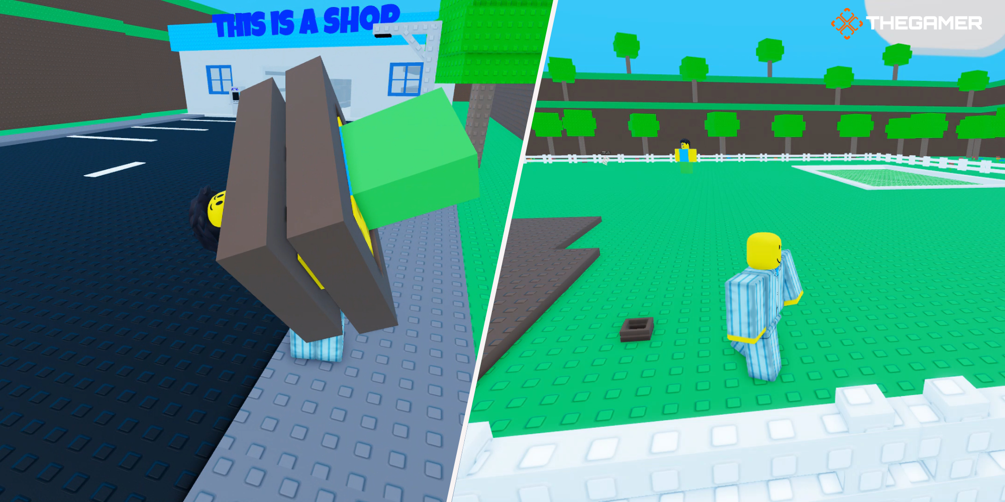 Roblox Need More Money. Right: the kid next to a rope, Left: the kid is carrying his brother