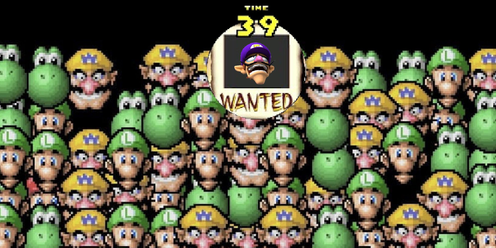 Find Luigi minigame from Mario 64 DS but with Waluigi in the WANTED circle