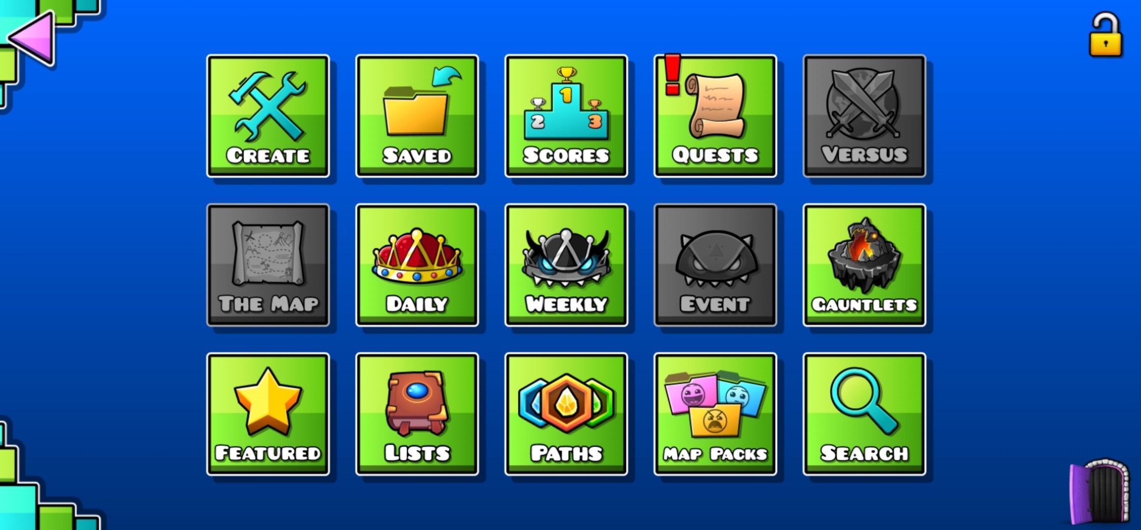 Geometry Dash menu