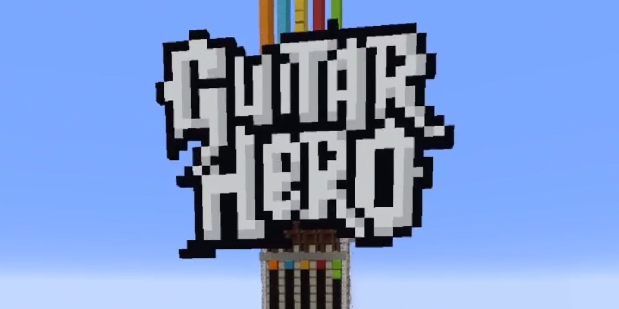 Guitar Hero logo in Minecraft