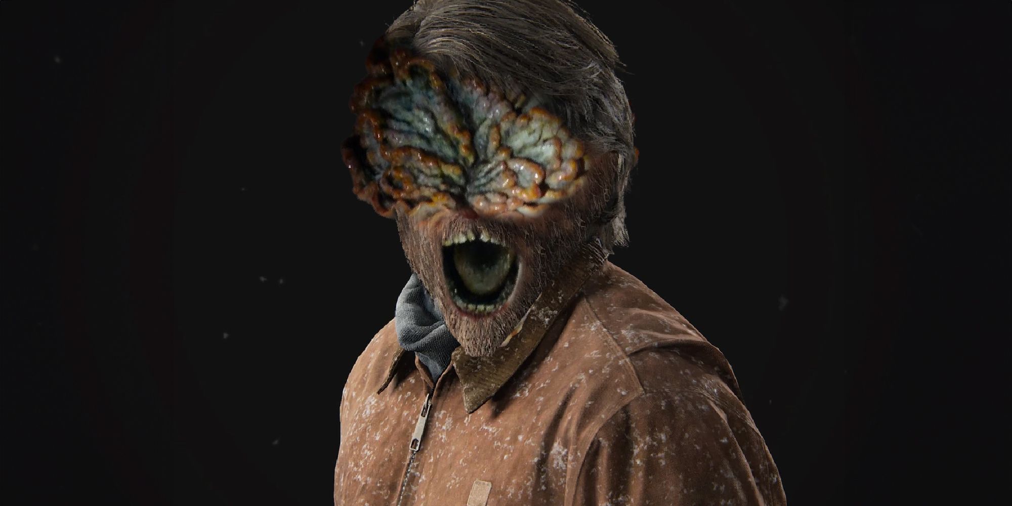 An image of Joel combined with a Clicker in The Last of Us.